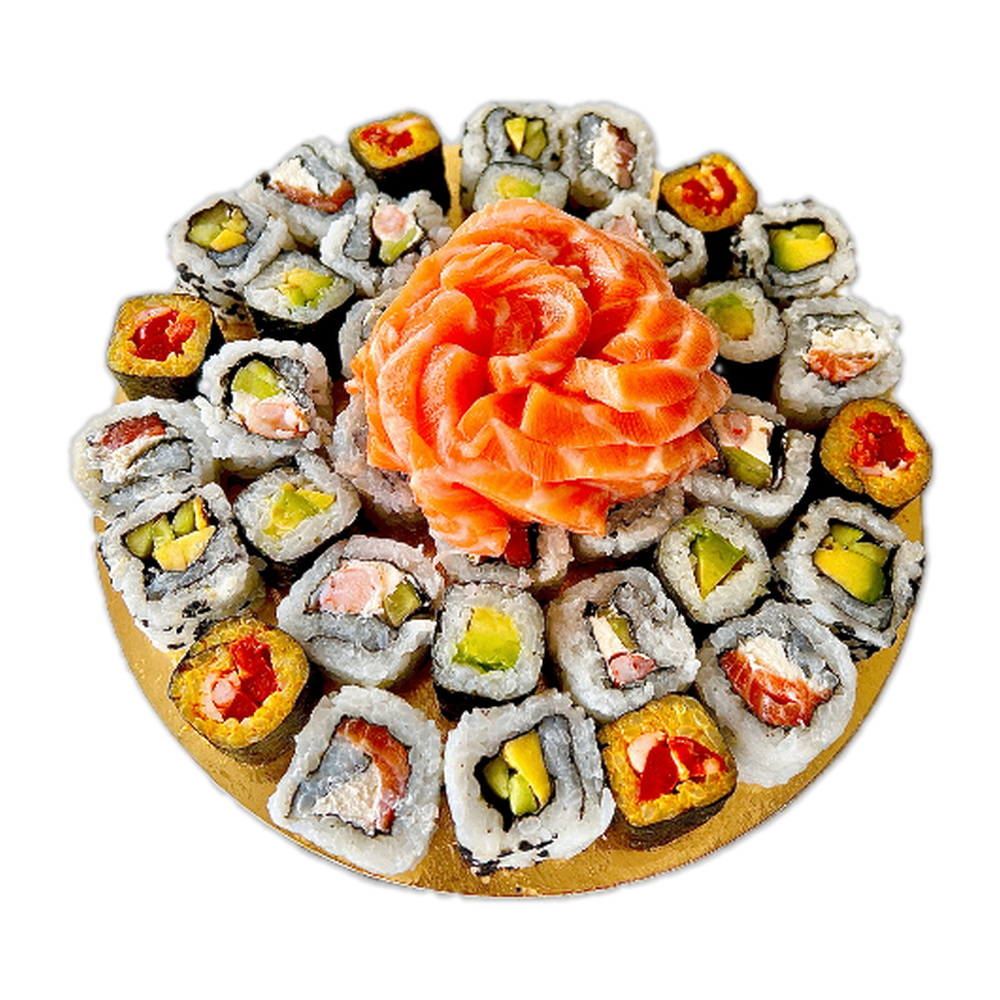 Plateau premium avec rose de saumon